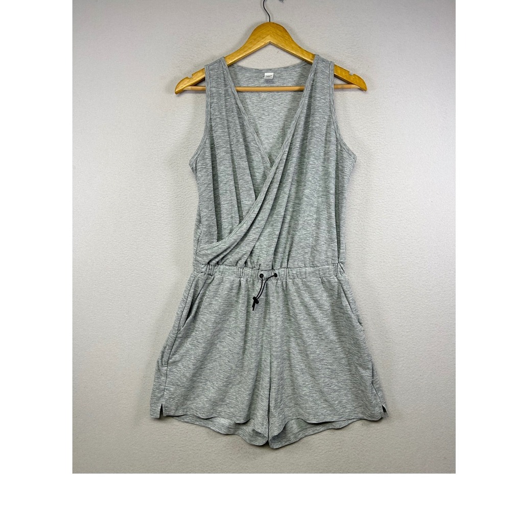 Athleisure Old Navy Active Womens M Gray‎ Breathe On Surplice Sleeveless Romper